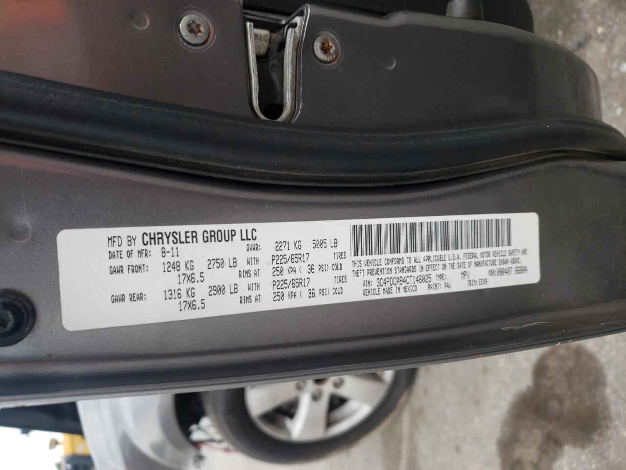 2012 Dodge Journey Se VIN: 3C4PDCAB4CT146025 Lot: 81183785