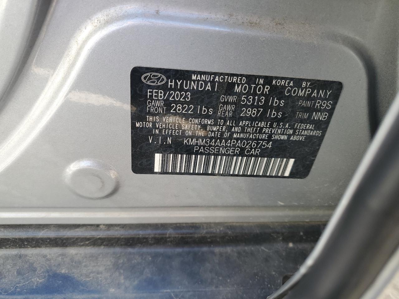 2023 Hyundai Ioniq 6 Sel VIN: KMHM34AA4PA026754 Lot: 81047485
