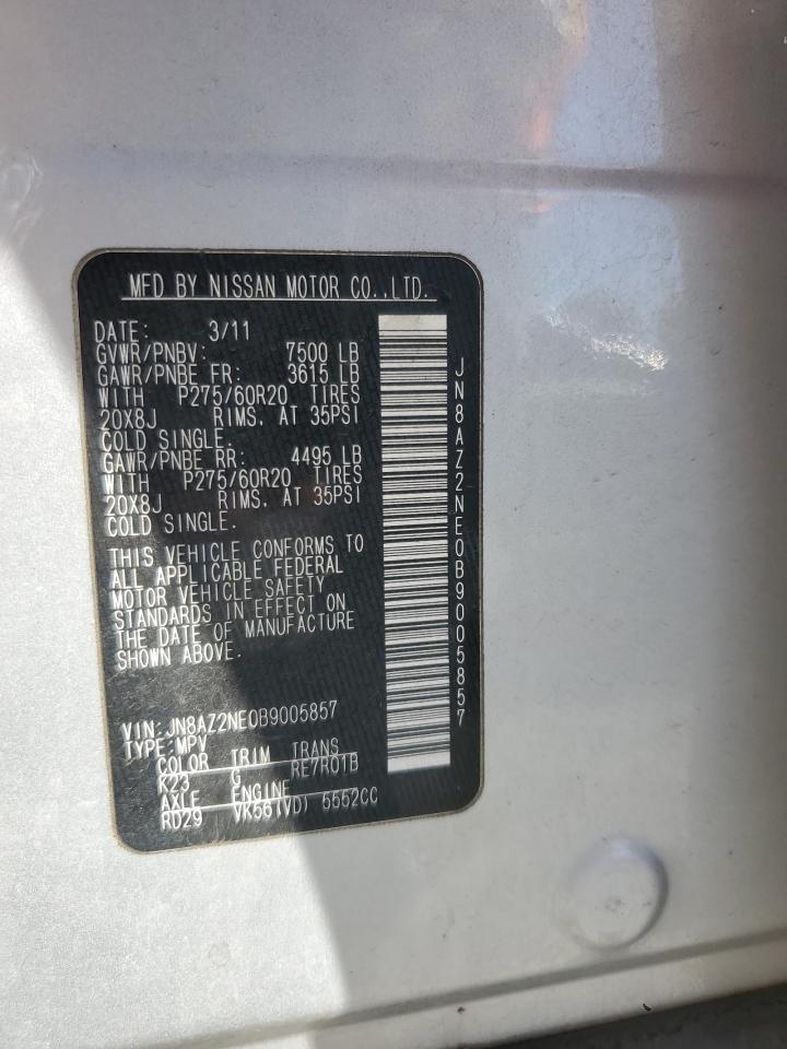 2011 Infiniti Qx56 VIN: JN8AZ2NE0B9005857 Lot: 84277795