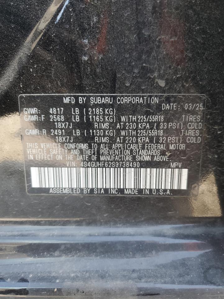 2025 Subaru Crosstrek Sport VIN: 4S4GUHF62S3738490 Lot: 81022735