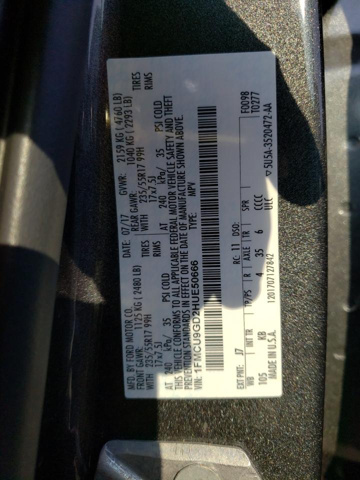 2017 Ford Escape Se VIN: 1FMCU9GD2HUE50666 Lot: 80851015