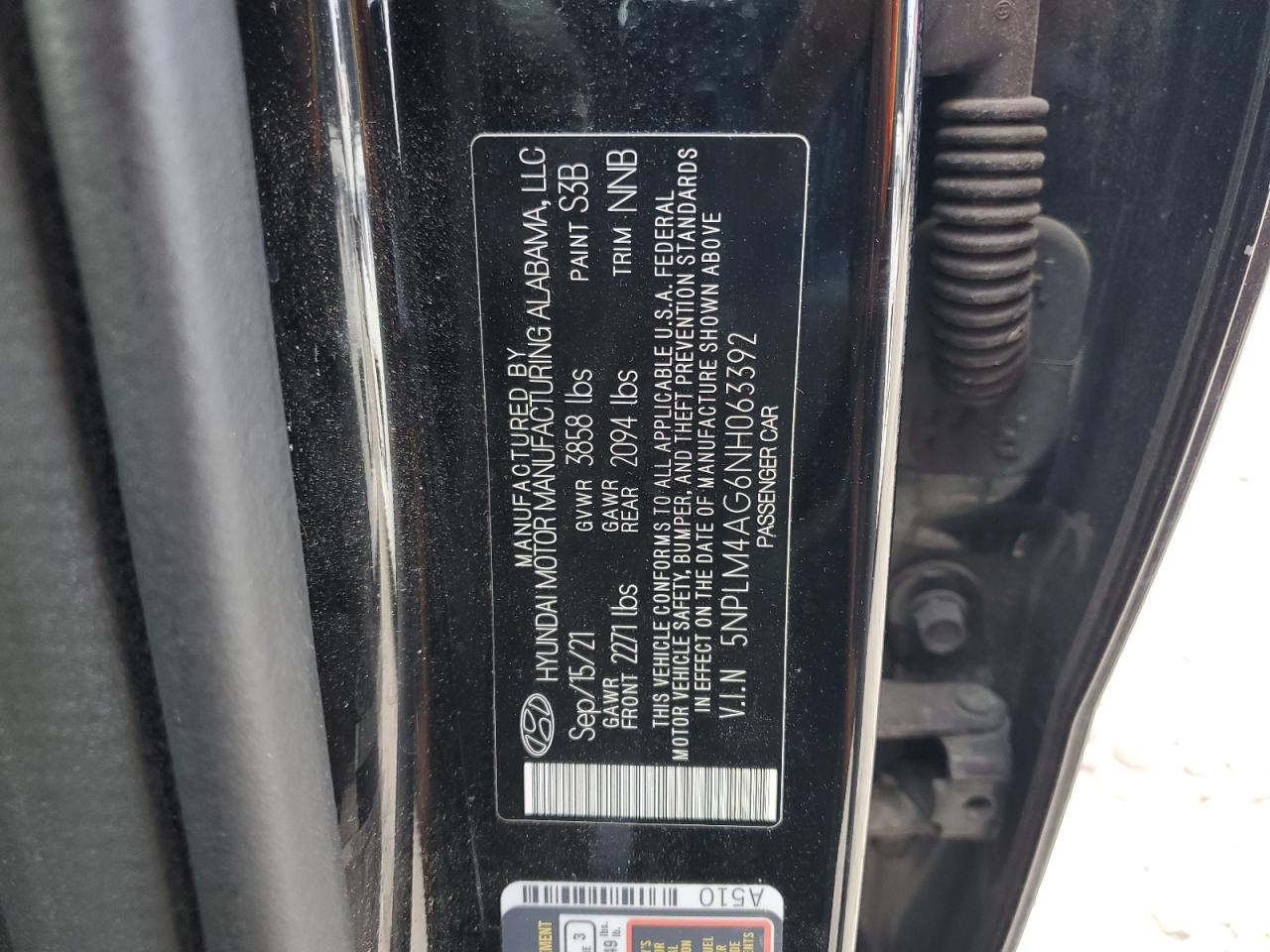 2022 Hyundai Elantra Sel VIN: 5NPLM4AG6NH063392 Lot: 80551145