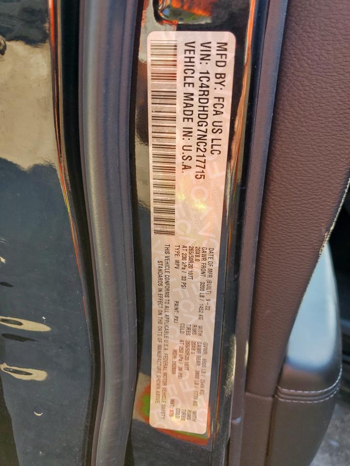 2022 Dodge Durango Gt VIN: 1C4RDHDG7NC217715 Lot: 84010405