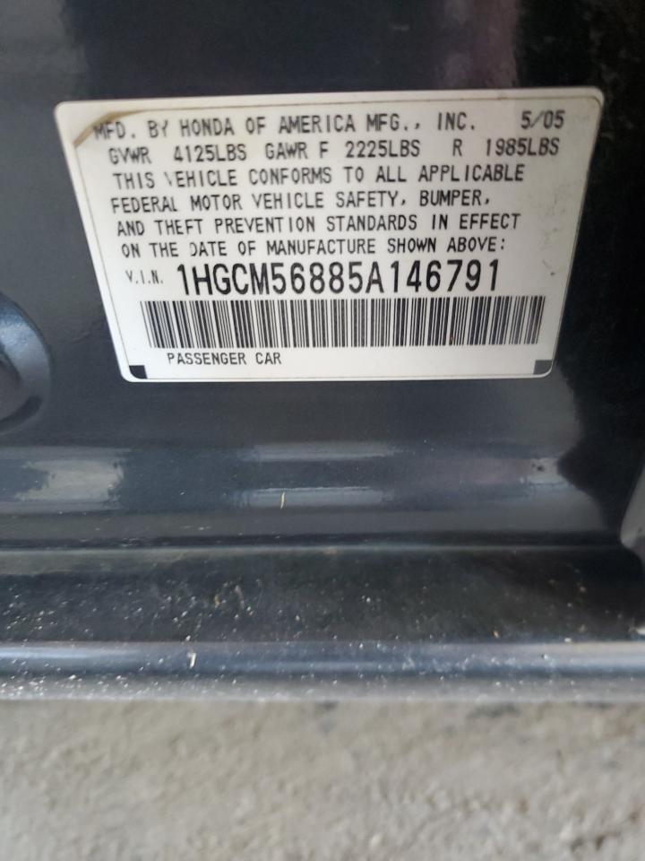 2005 Honda Accord Ex VIN: 1HGCM56885A146791 Lot: 71962935