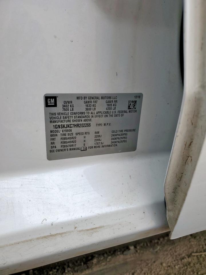 2017 Chevrolet Suburban K1500 Premier VIN: 1GNSKJKC7HR202266 Lot: 81627965