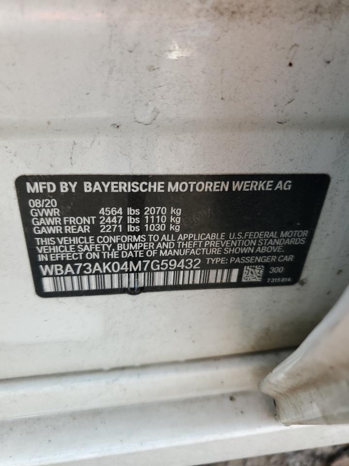 2021 BMW 228Xi VIN: WBA73AK04M7G59432 Lot: 81832325