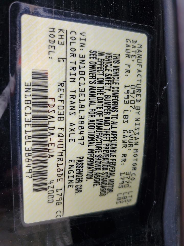 2008 Nissan Versa S VIN: 3N1BC13E18L388497 Lot: 71686905