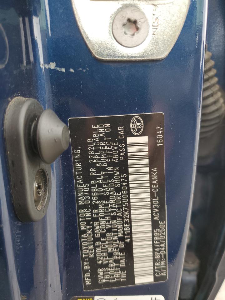 2005 Toyota Camry Le VIN: 4T1BE32K75U060475 Lot: 83996795