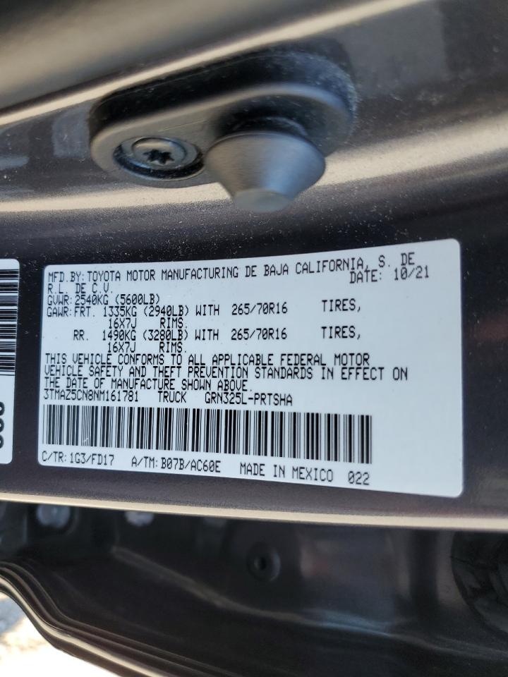 2022 Toyota Tacoma Double Cab VIN: 3TMAZ5CN8NM161781 Lot: 81743295