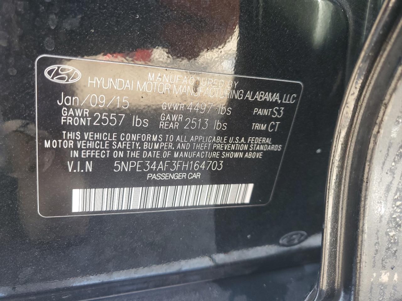 2015 Hyundai Sonata Sport VIN: 5NPE34AF3FH164703 Lot: 81952055