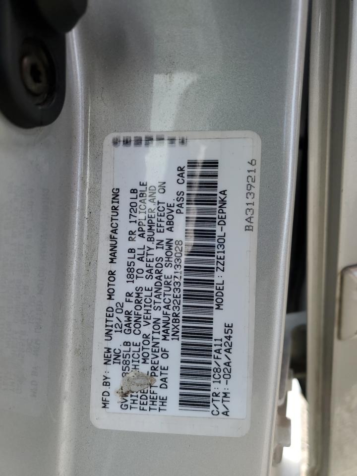 2003 Toyota Corolla Ce VIN: 1NXBR32E33Z133028 Lot: 71932545