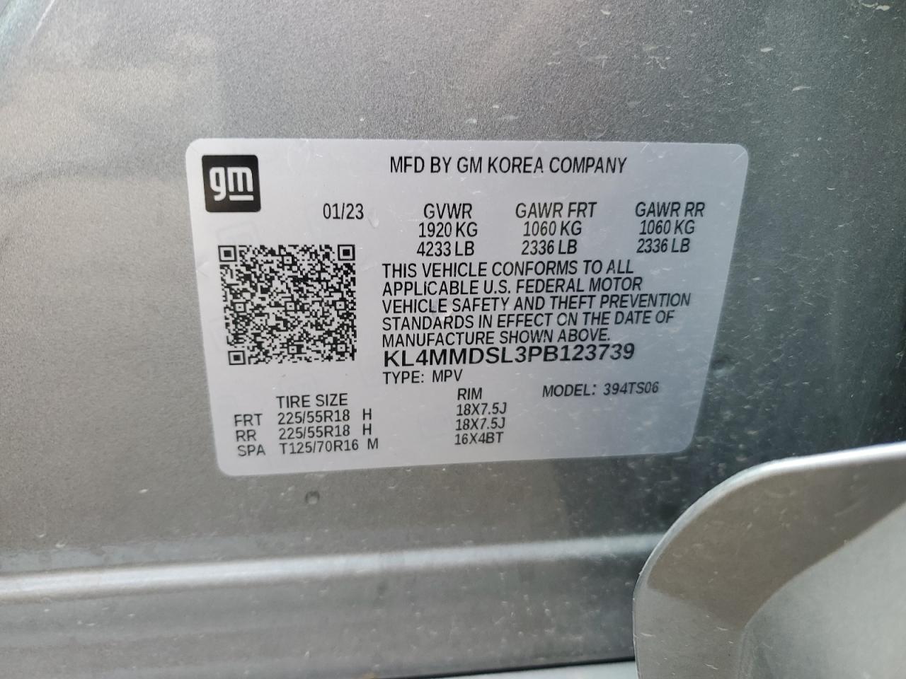 2023 Buick Encore Gx Select VIN: KL4MMDSL3PB123739 Lot: 81337495