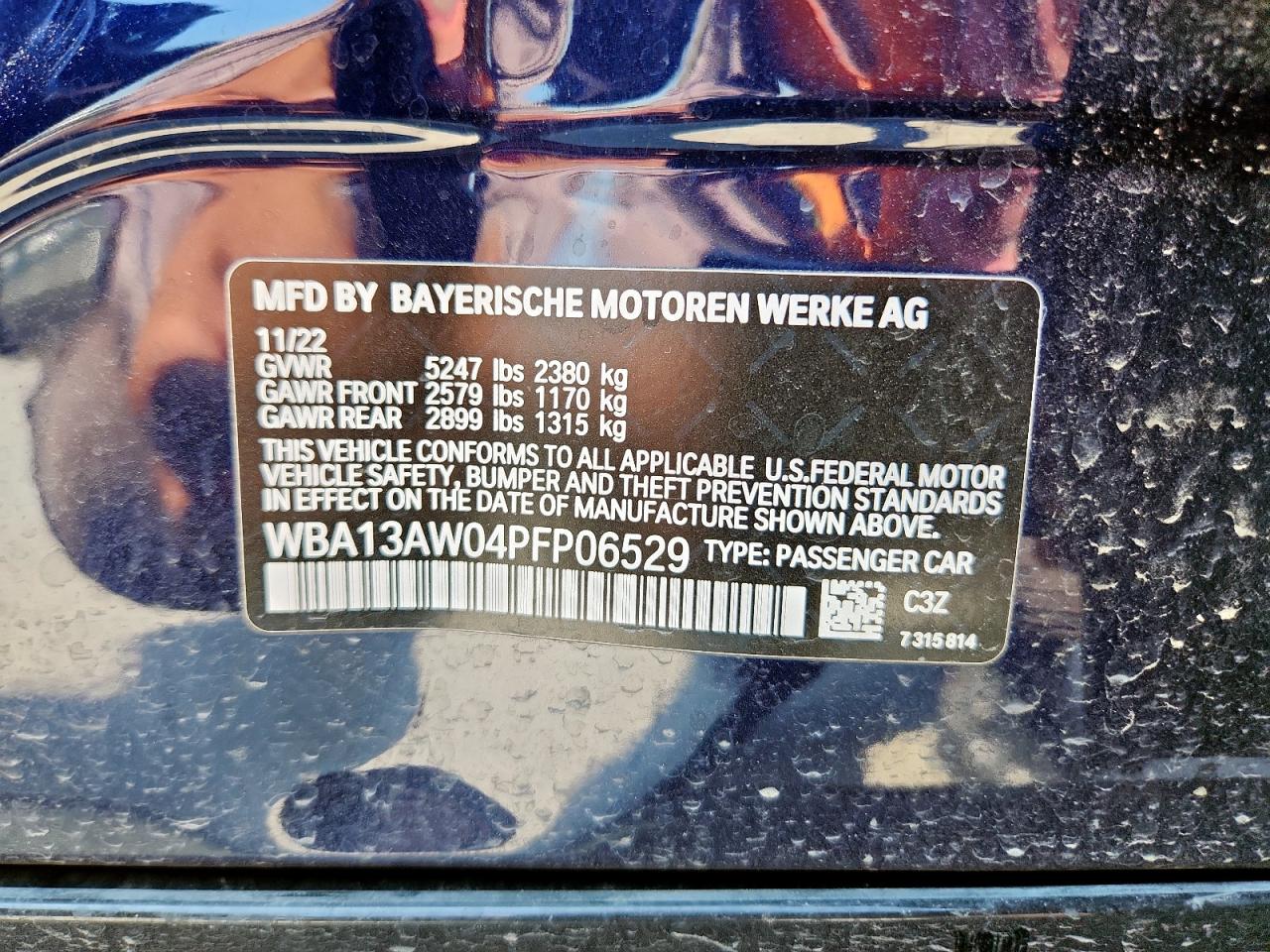 2023 BMW M440Xi Gran Coupe VIN: WBA13AW04PFP06529 Lot: 71443855