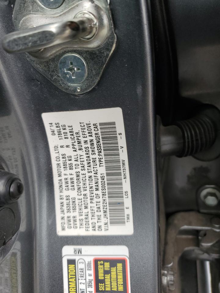 2014 Honda Insight Ex VIN: JHMZE2H78ES002451 Lot: 81946105