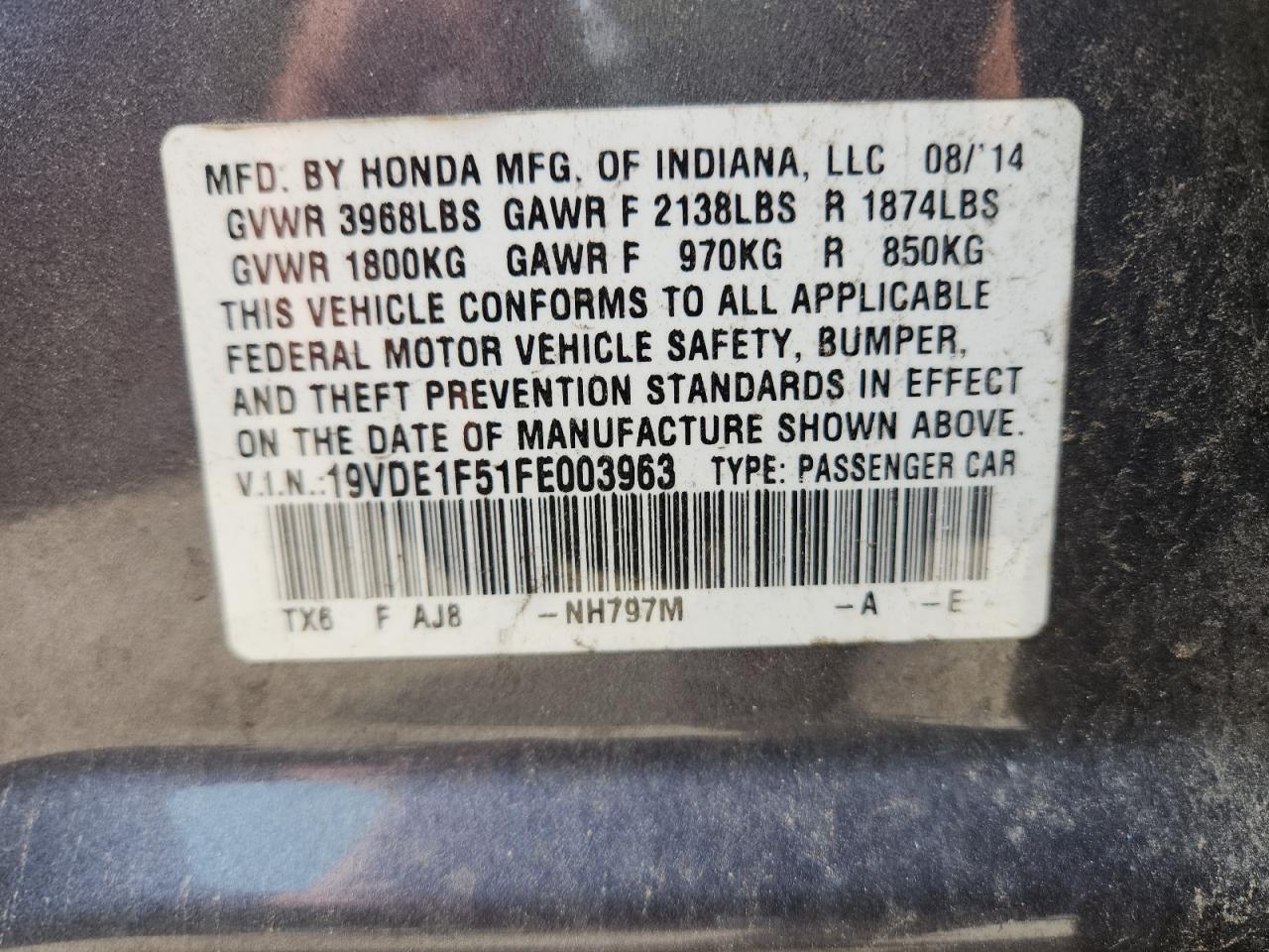 2015 Acura Ilx 20 Premium VIN: 19VDE1F51FE003963 Lot: 80543095