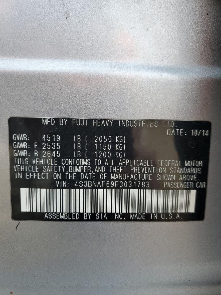 2015 Subaru Legacy 2.5I Premium VIN: 4S3BNAF69F3031783 Lot: 80906125