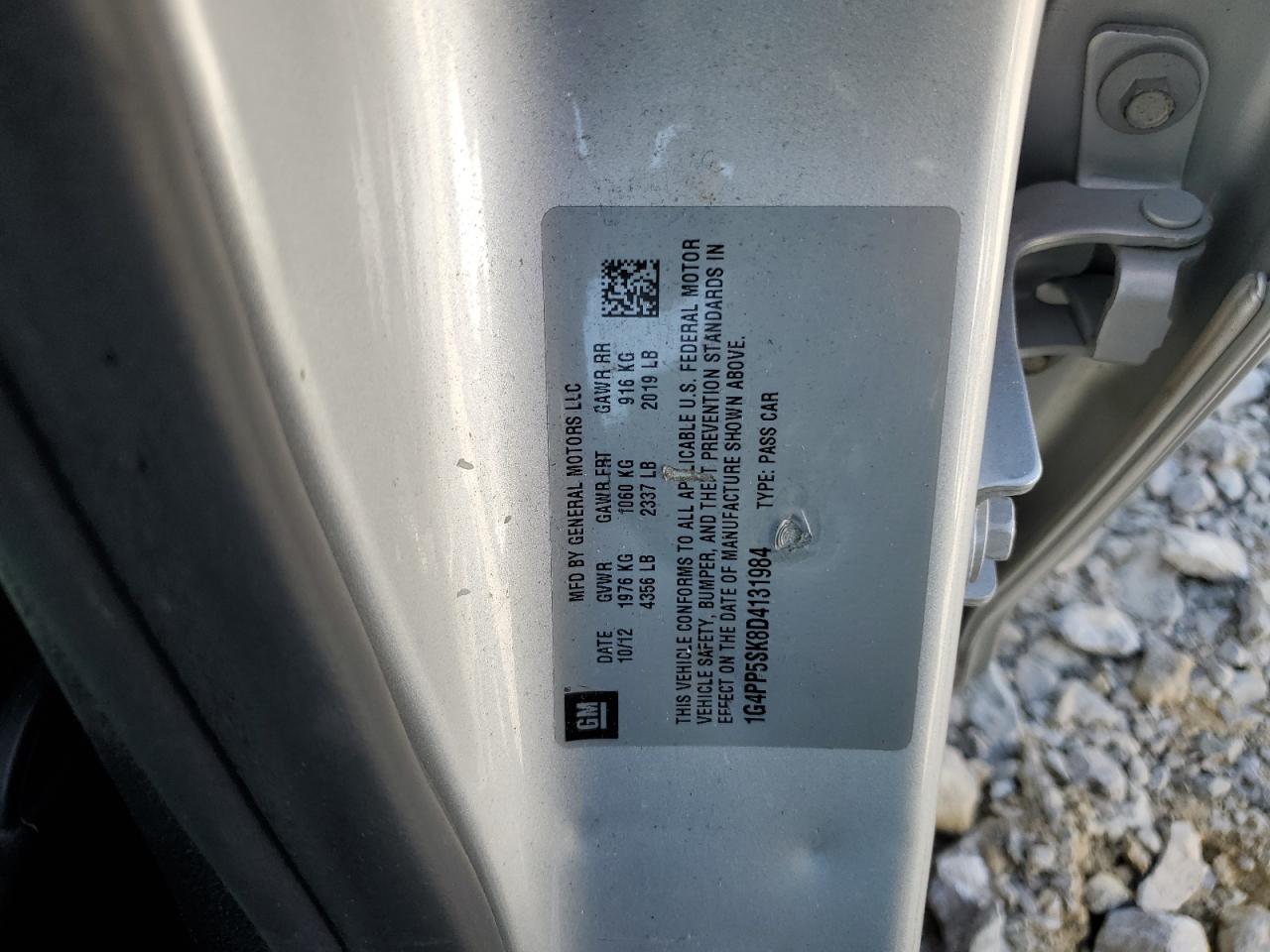 2013 Buick Verano VIN: 1G4PP5SK8D4131984 Lot: 81905045