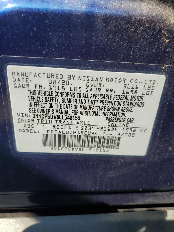 2020 Nissan Kicks Sr VIN: 3N1CP5DV8LL548155 Lot: 83847235