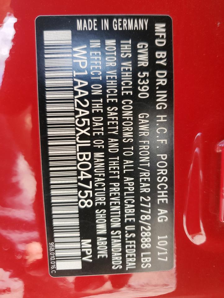 2018 Porsche Macan VIN: WP1AA2A5XJLB04758 Lot: 71359275