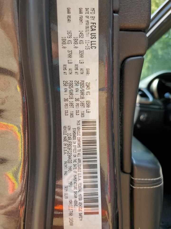 2015 Jeep Grand Cherokee Limited VIN: 1C4RJFBG3FC234433 Lot: 81210905