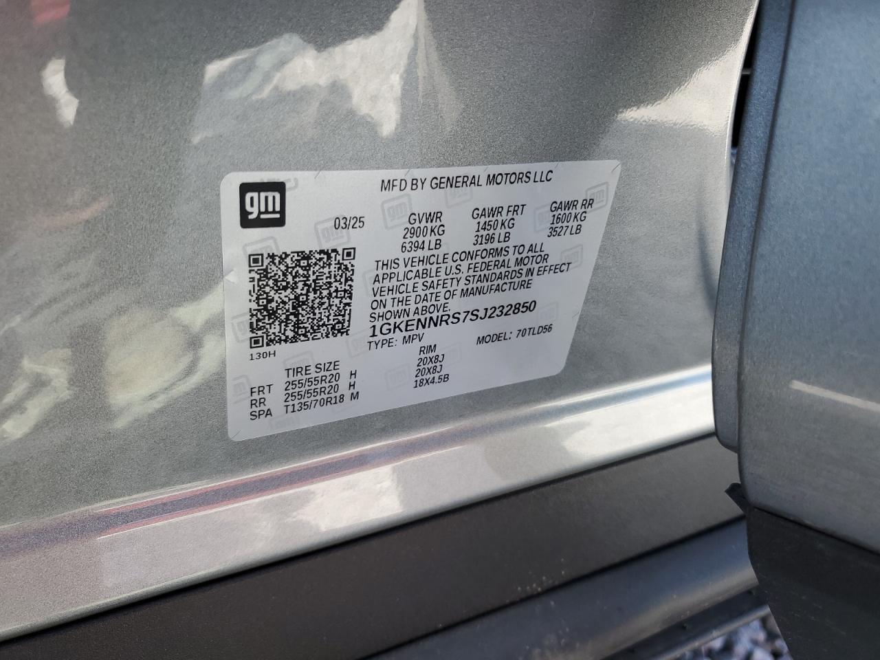 2025 GMC Acadia Elevation VIN: 1GKENNRS7SJ232850 Lot: 81228255