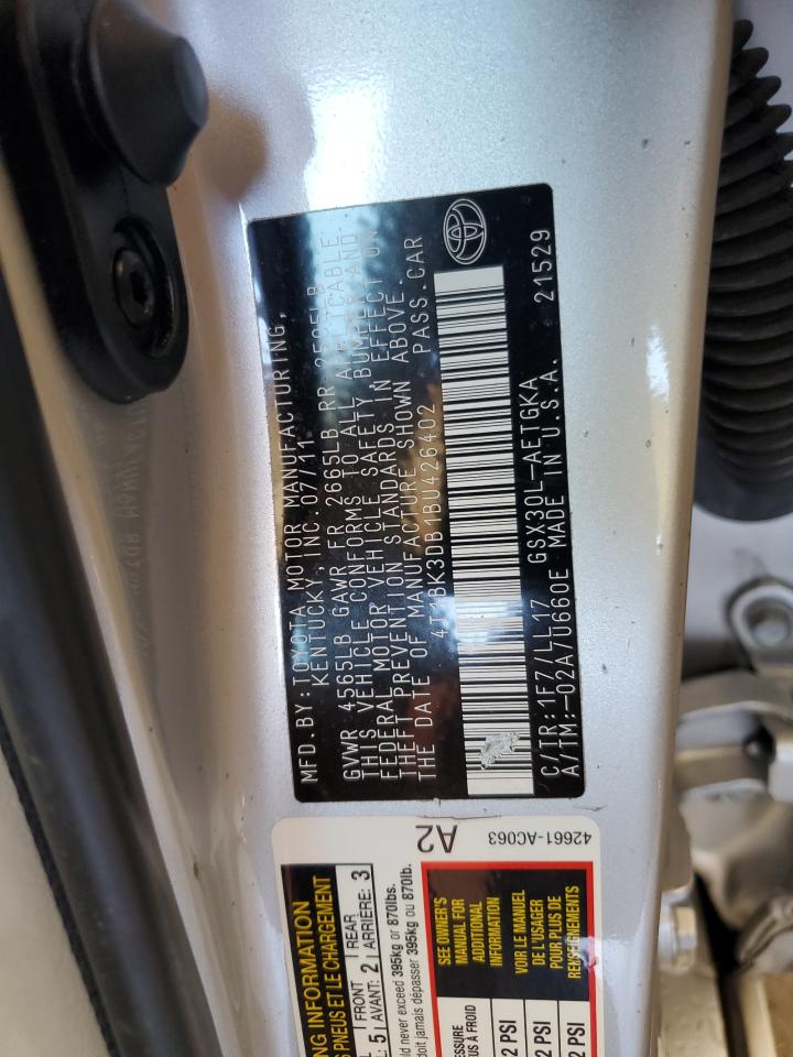 2011 Toyota Avalon Base VIN: 4T1BK3DB1BU426402 Lot: 81213795