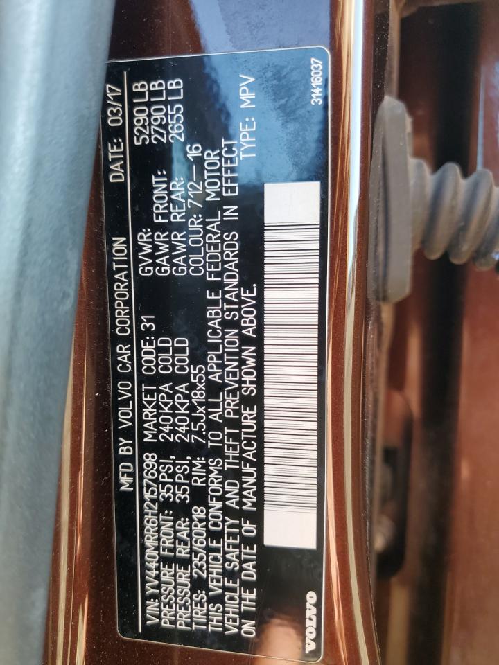 2017 Volvo Xc60 T5 Dynamic VIN: YV440MRR6H2157698 Lot: 81857065