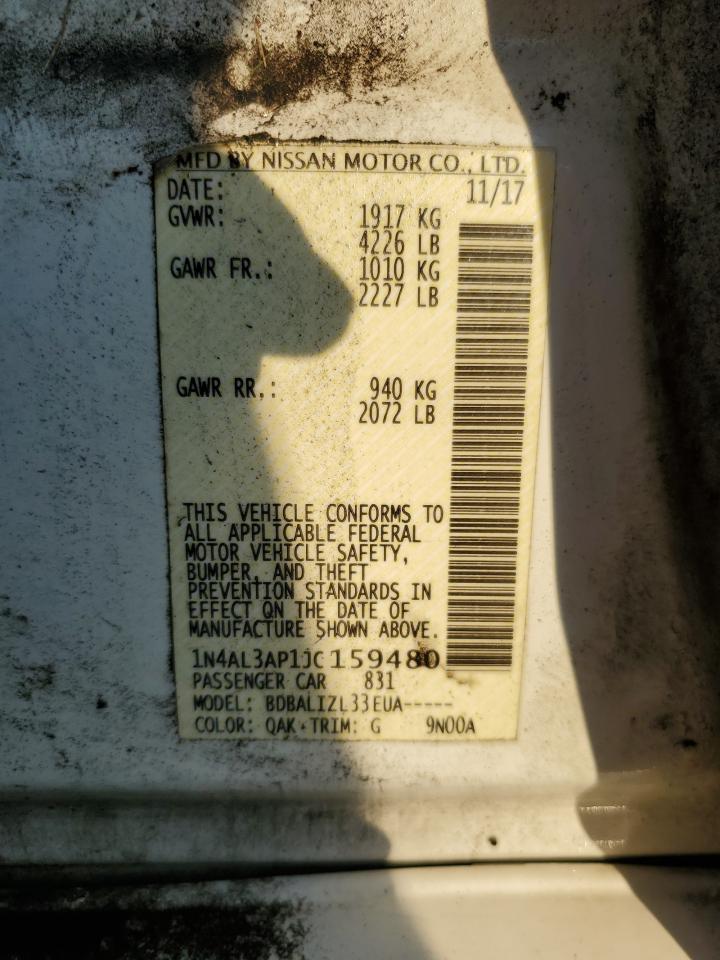 2018 Nissan Altima 2.5 VIN: 1N4AL3AP1JC159480 Lot: 80563535
