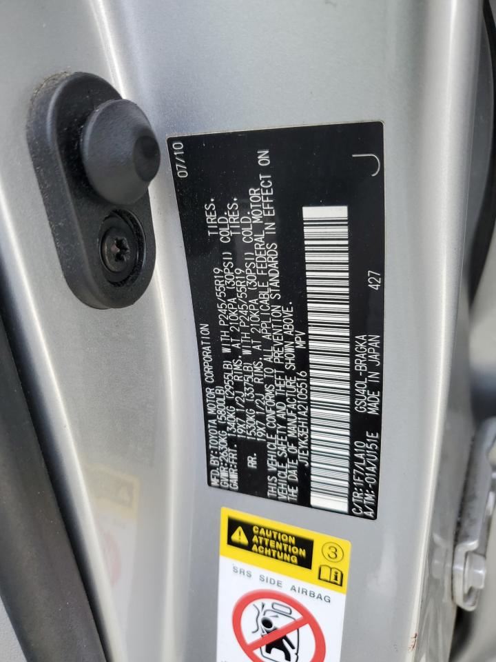 2010 Toyota Highlander Limited VIN: JTEYK3EH1A2105516 Lot: 72103295