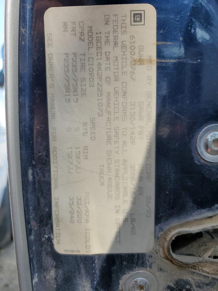 1993 Chevrolet Gmt-400 C1500 VIN: 1GCEC14K2PZ251073 Lot: 80739645