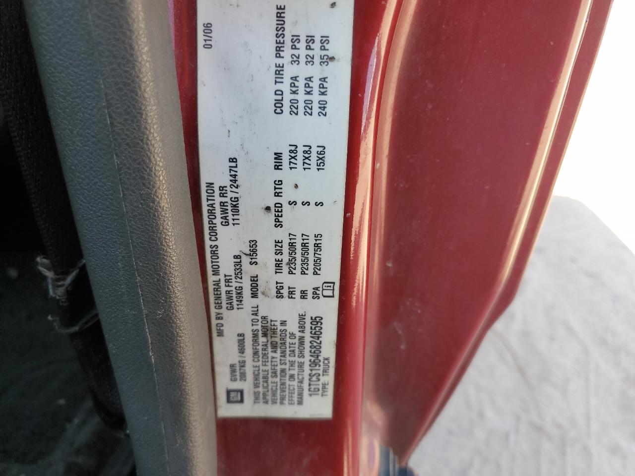 2006 GMC Canyon VIN: 1GTCS196468246595 Lot: 81773885