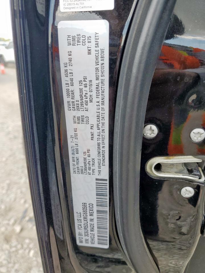 2021 Ram 2500 Big Horn VIN: 3C6UR5DLXMG680569 Lot: 80344565