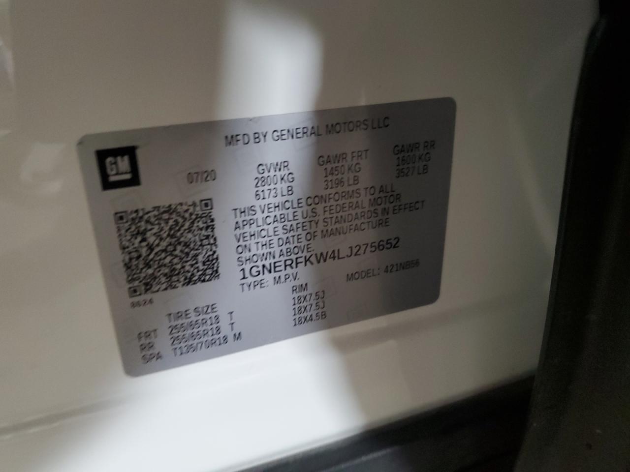 2020 Chevrolet Traverse Ls VIN: 1GNERFKW4LJ275652 Lot: 84247235