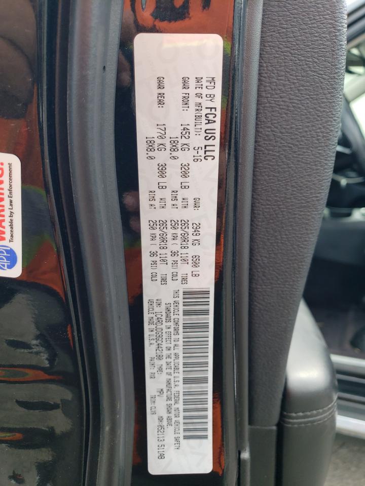 2016 Dodge Durango Limited VIN: 1C4RDJDG9GC442180 Lot: 72001425