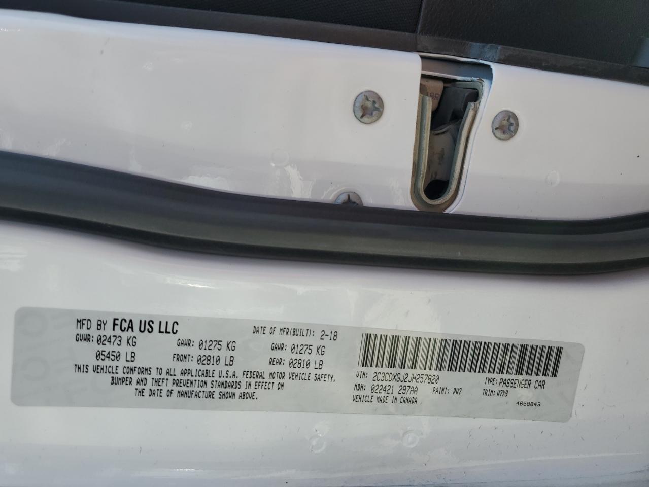 2018 Dodge Charger R/T 392 VIN: 2C3CDXGJ2JH257820 Lot: 81971025