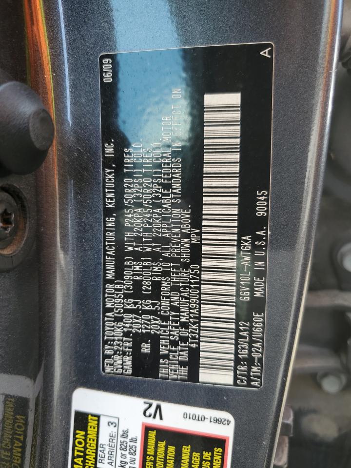 2009 Toyota Venza VIN: 4T3ZK11A99U011750 Lot: 81323745