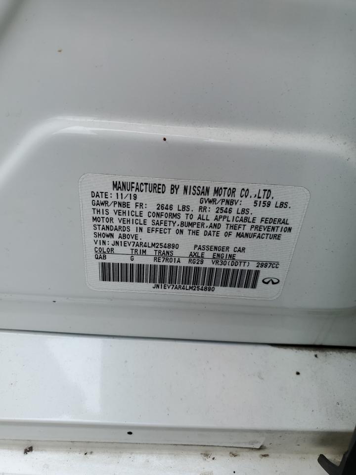 2020 Infiniti Q50 Pure VIN: JN1EV7AR4LM254890 Lot: 80662455