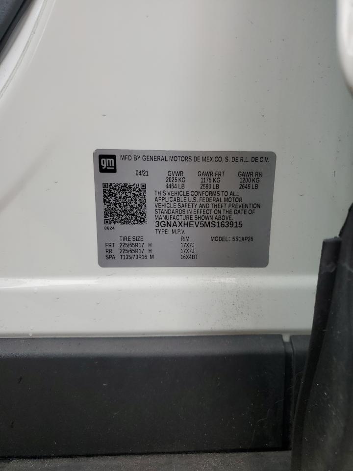 2021 Chevrolet Equinox Ls VIN: 3GNAXHEV5MS163915 Lot: 84253865