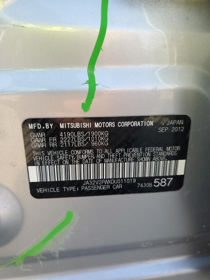 2013 Mitsubishi Lancer Se VIN: JA32V2FWXDU011019 Lot: 80466195