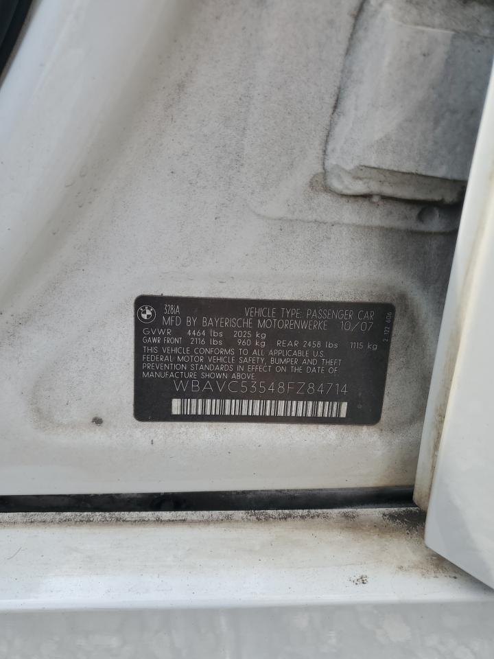 2008 BMW 328 I Sulev VIN: WBAVC53548FZ84714 Lot: 80795725