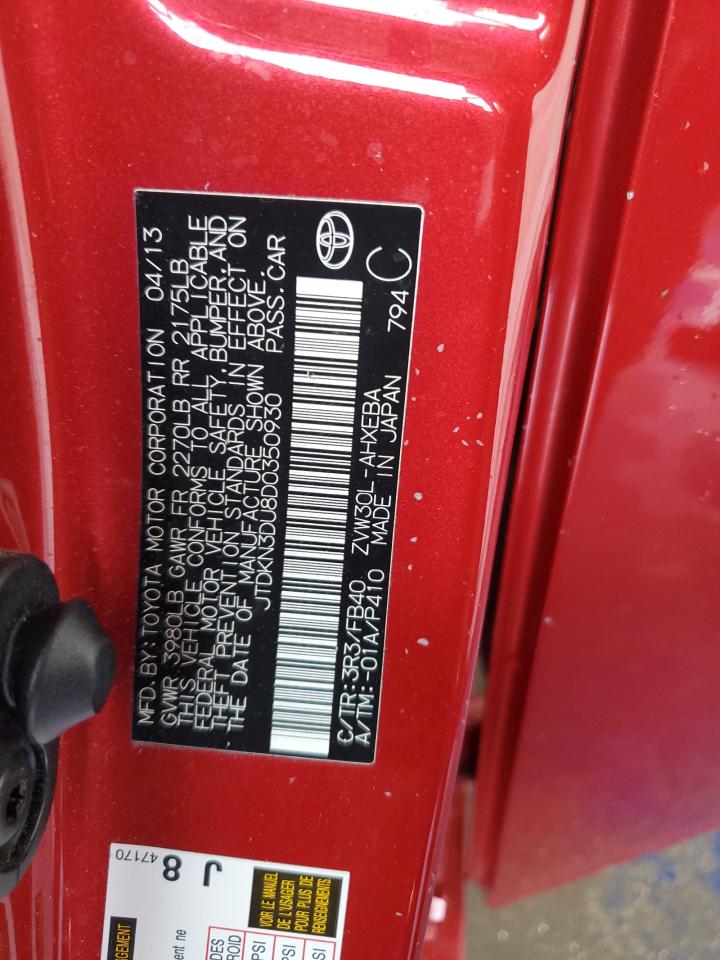 2013 Toyota Prius VIN: JTDKN3DU8D0350930 Lot: 81321155