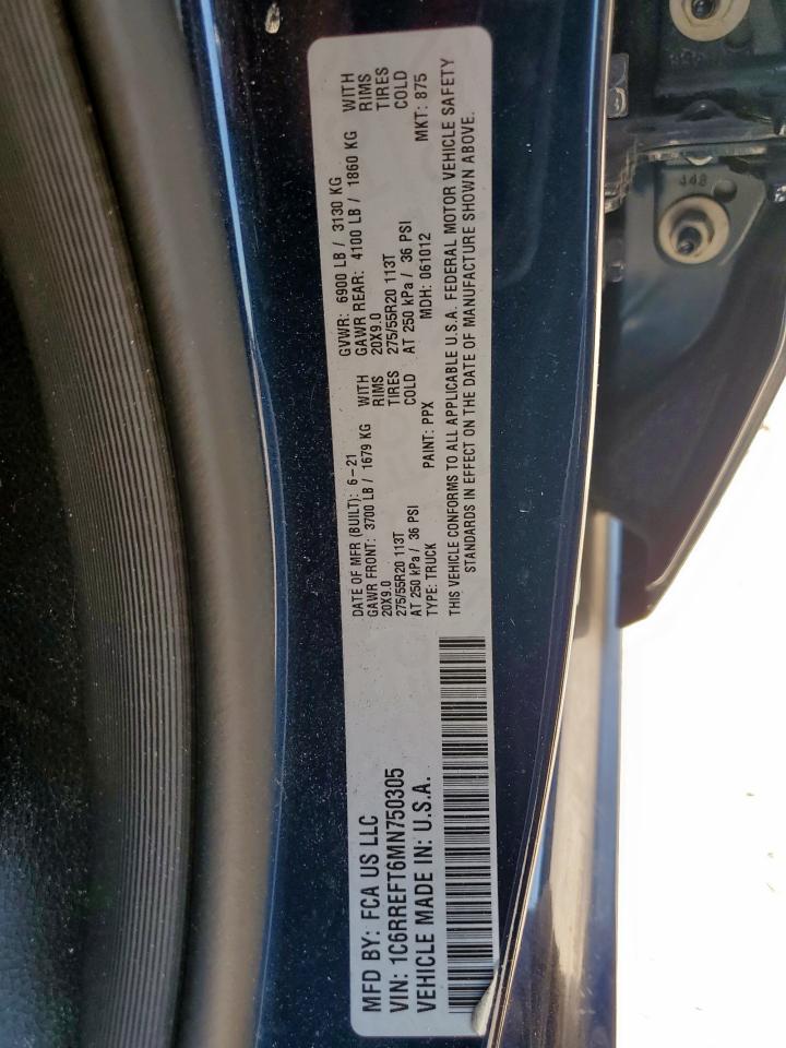 2021 Ram 1500 Big Horn/Lone Star VIN: 1C6RREFT6MN750305 Lot: 71961705