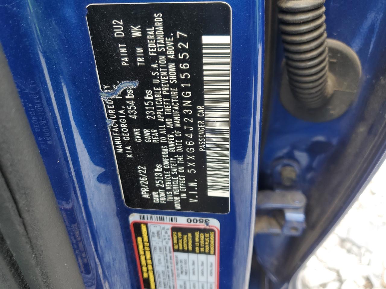 2022 Kia K5 Gt Line VIN: 5XXG64J23NG156527 Lot: 81939885