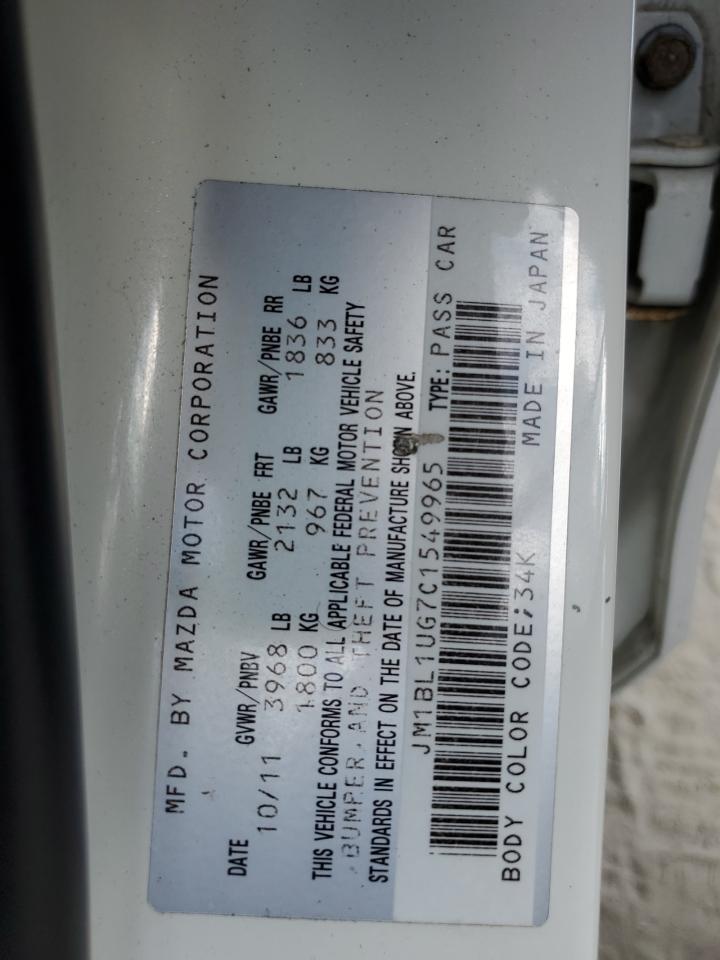 2012 Mazda 3 I VIN: JM1BL1UG7C1549965 Lot: 71208405