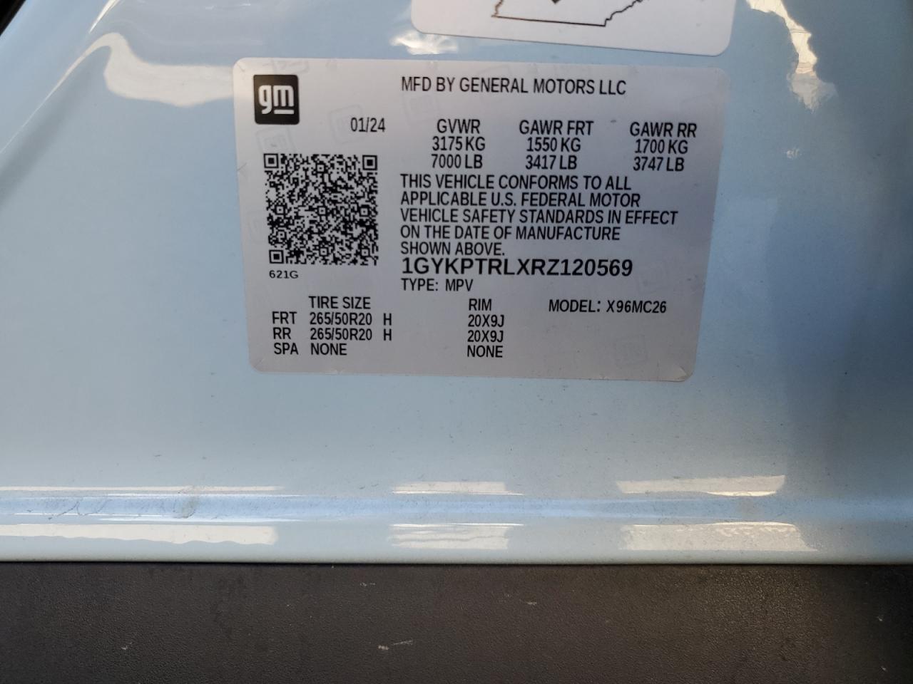 2024 Cadillac Lyriq Sport VIN: 1GYKPTRLXRZ120569 Lot: 80107635