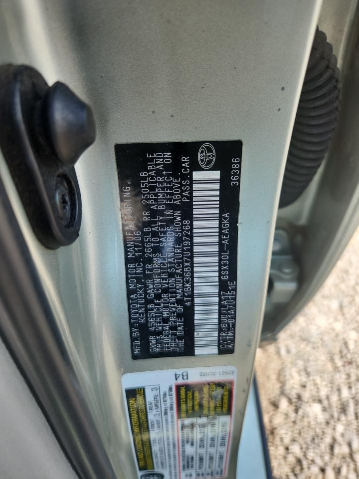 2007 Toyota Avalon Xl VIN: 4T1BK36BX7U197268 Lot: 71598905