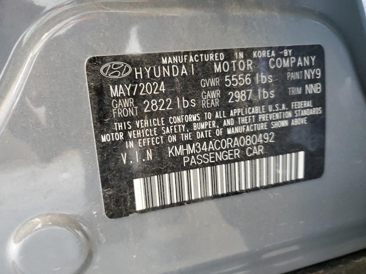 2024 Hyundai Ioniq 6 Sel VIN: KMHM34AC0RA080492 Lot: 71704335