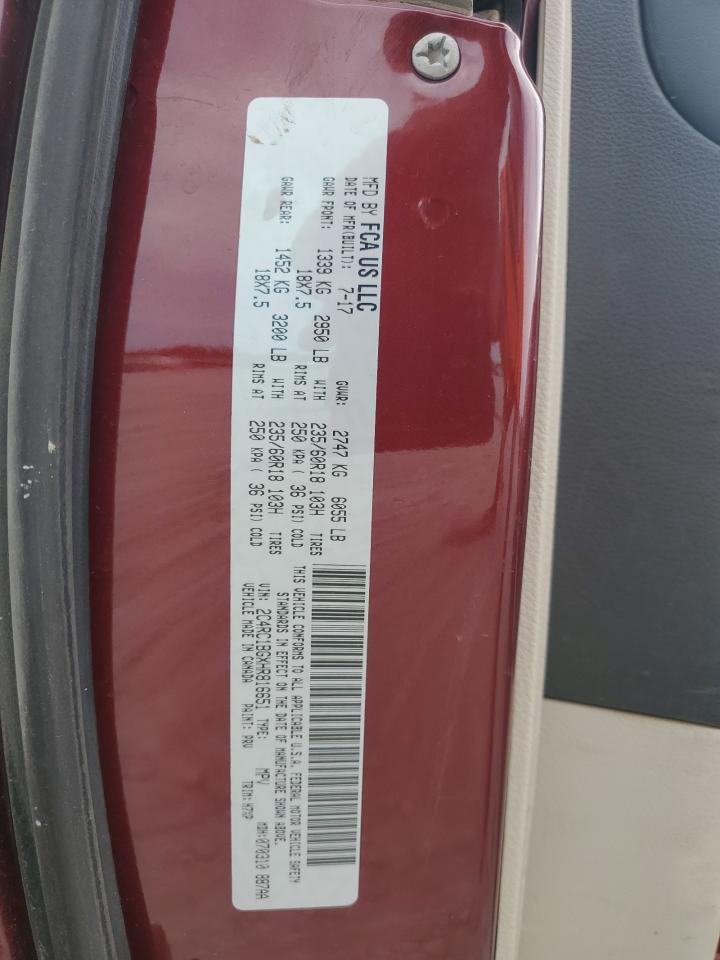 2017 Chrysler Pacifica Touring L VIN: 2C4RC1BGXHR816651 Lot: 71977715