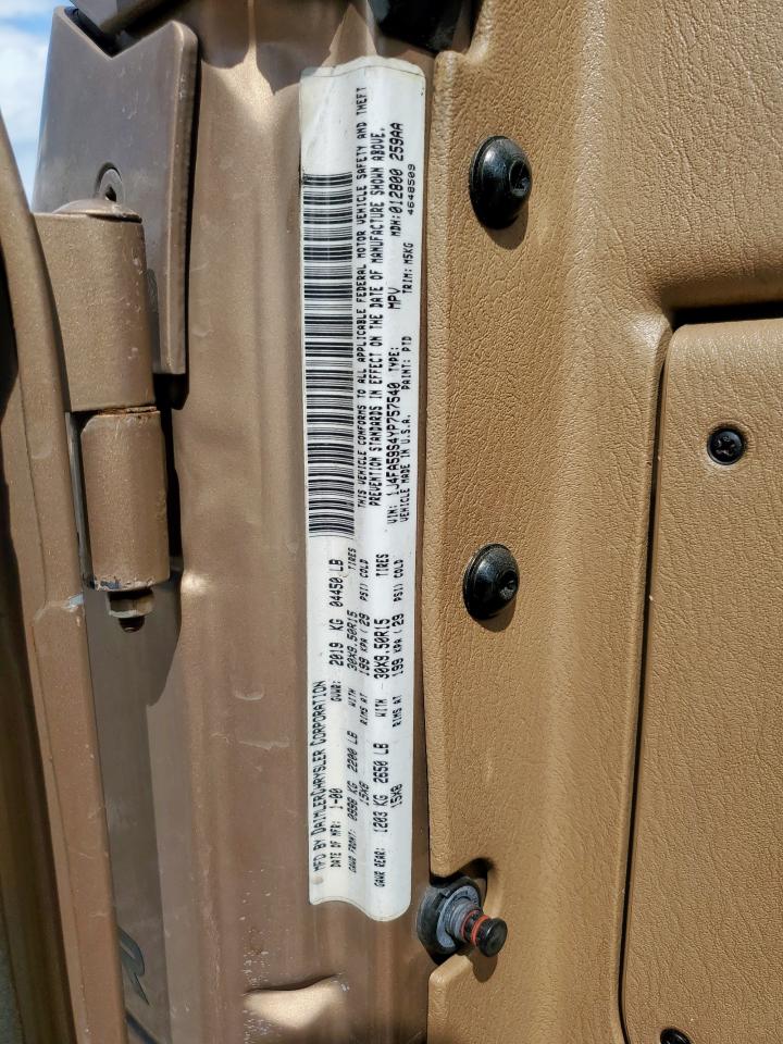 2000 Jeep Wrangler / Tj Sahara VIN: 1J4FA59S4YP757540 Lot: 81065595