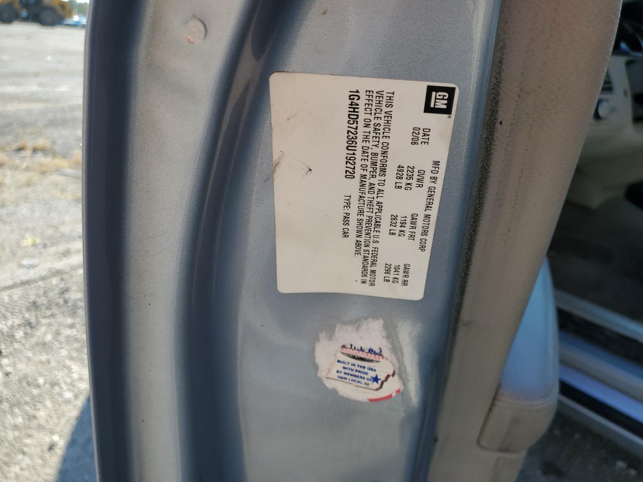 2006 Buick Lucerne Cxl VIN: 1G4HD57236U192720 Lot: 80388285